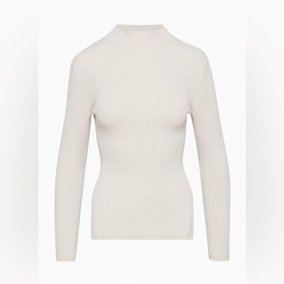 Babaton 2XL Aritzia Black Top Long Sleeve Sweater Shirt Ribbed Thick Fall Winter - Picture 16 of 16